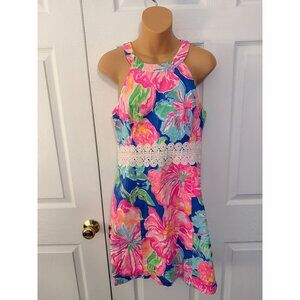 Lilly Pulitzer Ashlyn Shift Dress Tropical Hibiscus Flower Print Size 4